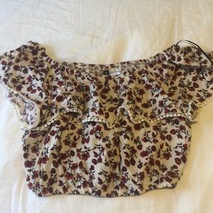 Floral red crop top